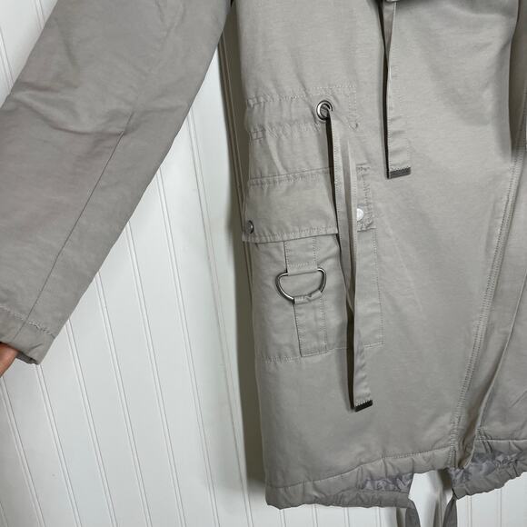 ASOS DESIGN Women’s Gray Borg Liner Waterfall Hooded Parka Size 2 - Outdoor - Picture 5 of 11